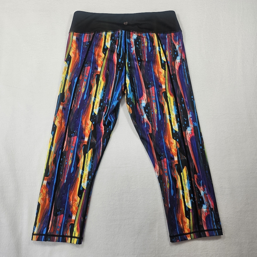 Betsey Johnson "Give Get" Abstract Multicolor Graffiti Yoga‎ Capris -  Medium